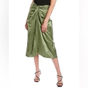 Vince green front twist skirt, NWOT.
